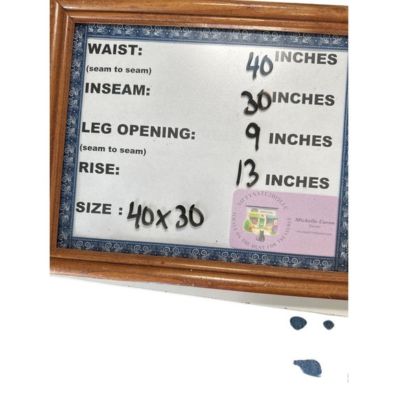 Eddie Bauer size 40X30 medium wash zip front straight leg jeans FLAW - Picture 9 of 9